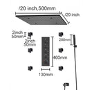 Ducha de Teto Spa Inox 50x50 Preto Fosco LED Slim Velt Preto Fosco
