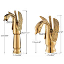 Torneira Cisne Dourada Monocomando Para Banheiro Lavabo