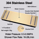 Ducha de Teto Embutir Spa Inox 90x30 LED Bluetooth Horizon