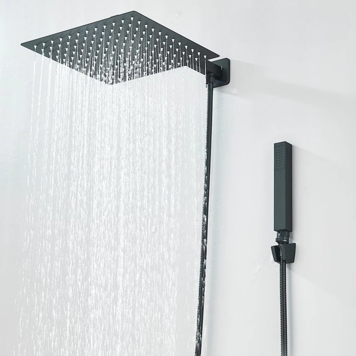 Ducha Chuveiro Á Gás 30x30 Inox com Ducha Manual Zeft