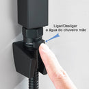 Ducha Chuveiro Á Gás 30x30 Inox com Ducha Manual Zeft