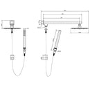 Ducha Chuveiro Á Gás 30x30 Inox com Ducha Manual Zeft