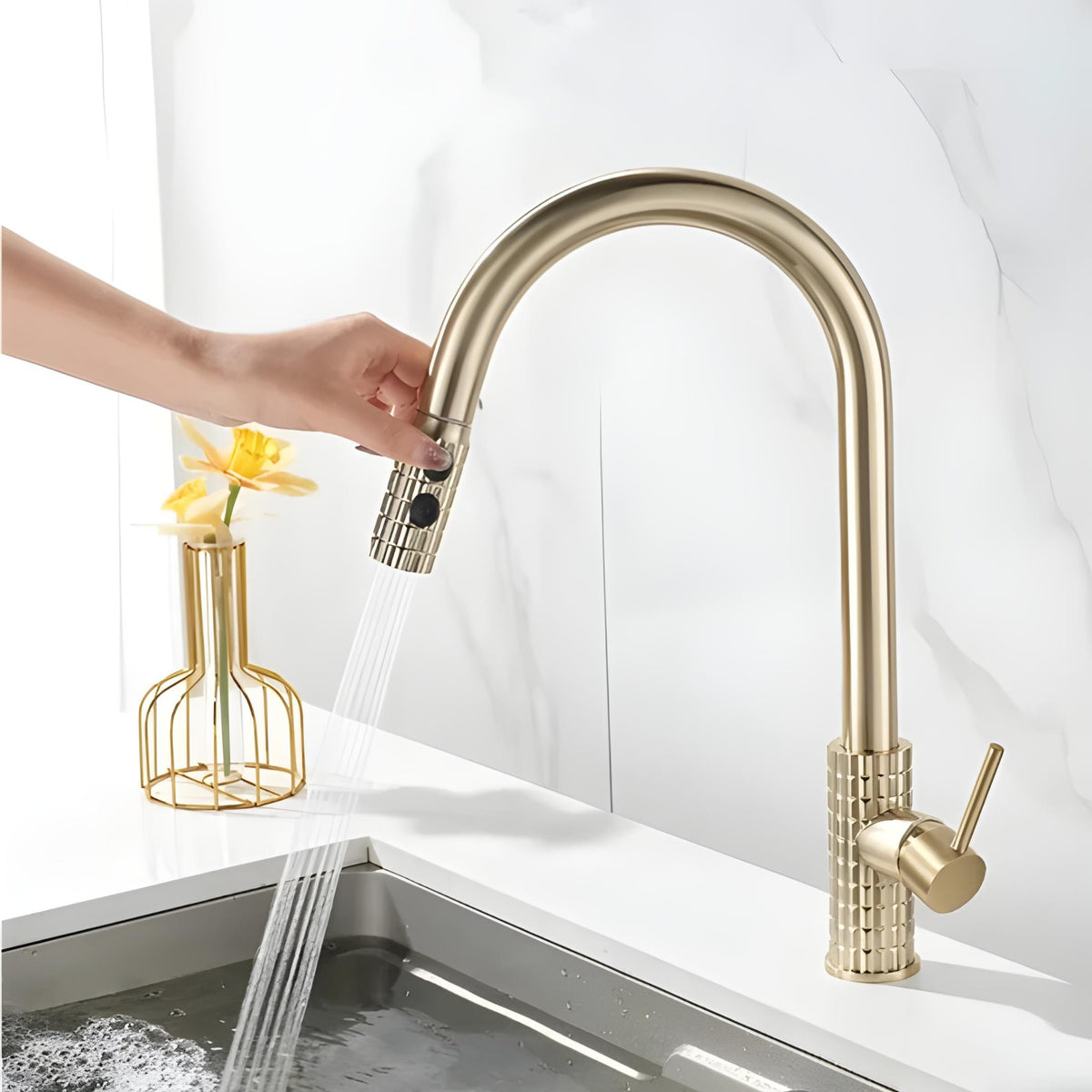 Torneira Gourmet Inox Monocomando Extensível Havyt Homedeccori