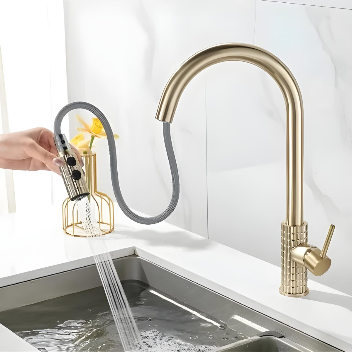 Torneira Gourmet Inox Monocomando Extensível Havyt Homedeccori