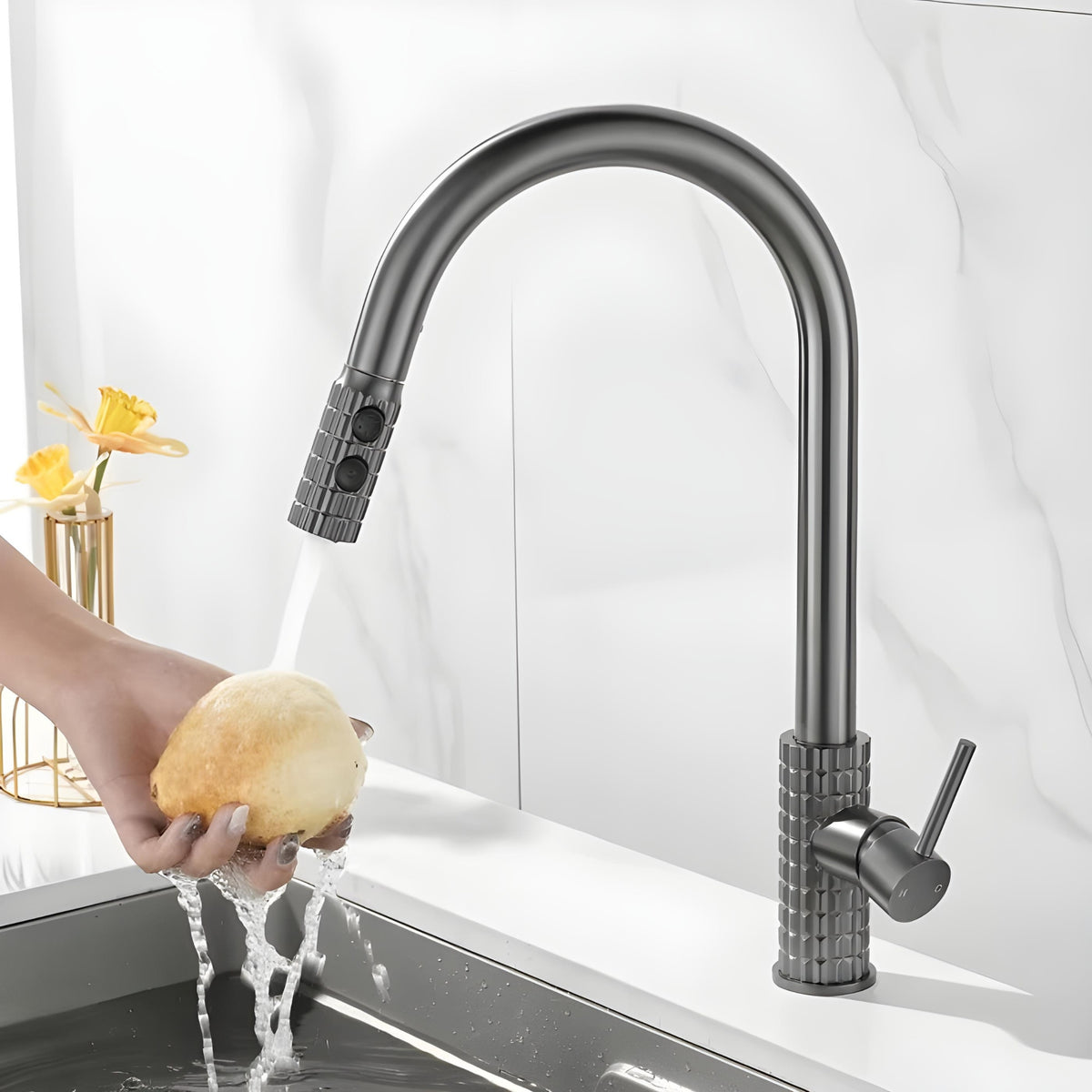 Torneira Gourmet Inox Monocomando Extensível Havyt Homedeccori