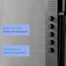 Ducha Vertical Inox Com Hidro Spa 4 Funções Black Sea