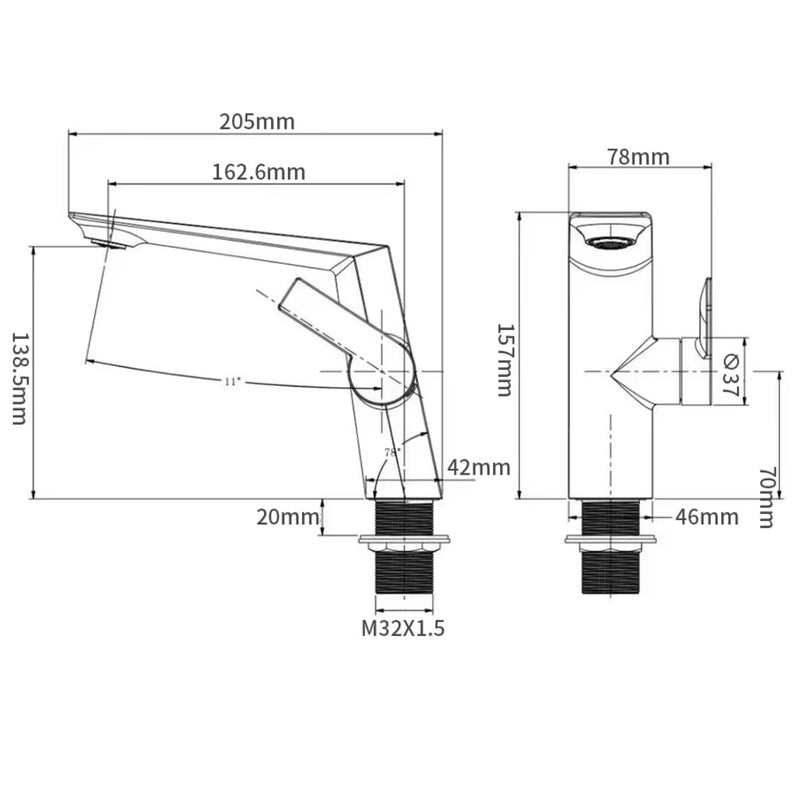 Torneira Para Banheiro Monocomando Inox Moderna Axis