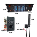 Conjunto Chuveiro Teto Inox Cascata LED Spa AquaLuminos