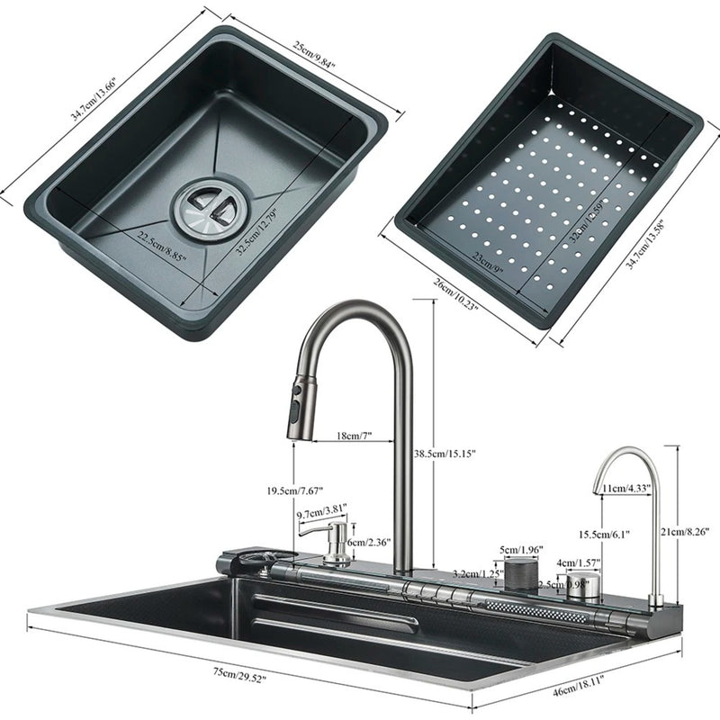 Cuba Gourmet Inox Pia Inteligente 75x45 Completa Vision