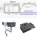 Cuba Gourmet Inox Pia Dupla Preta 78×46cm Completa Aqua Prime