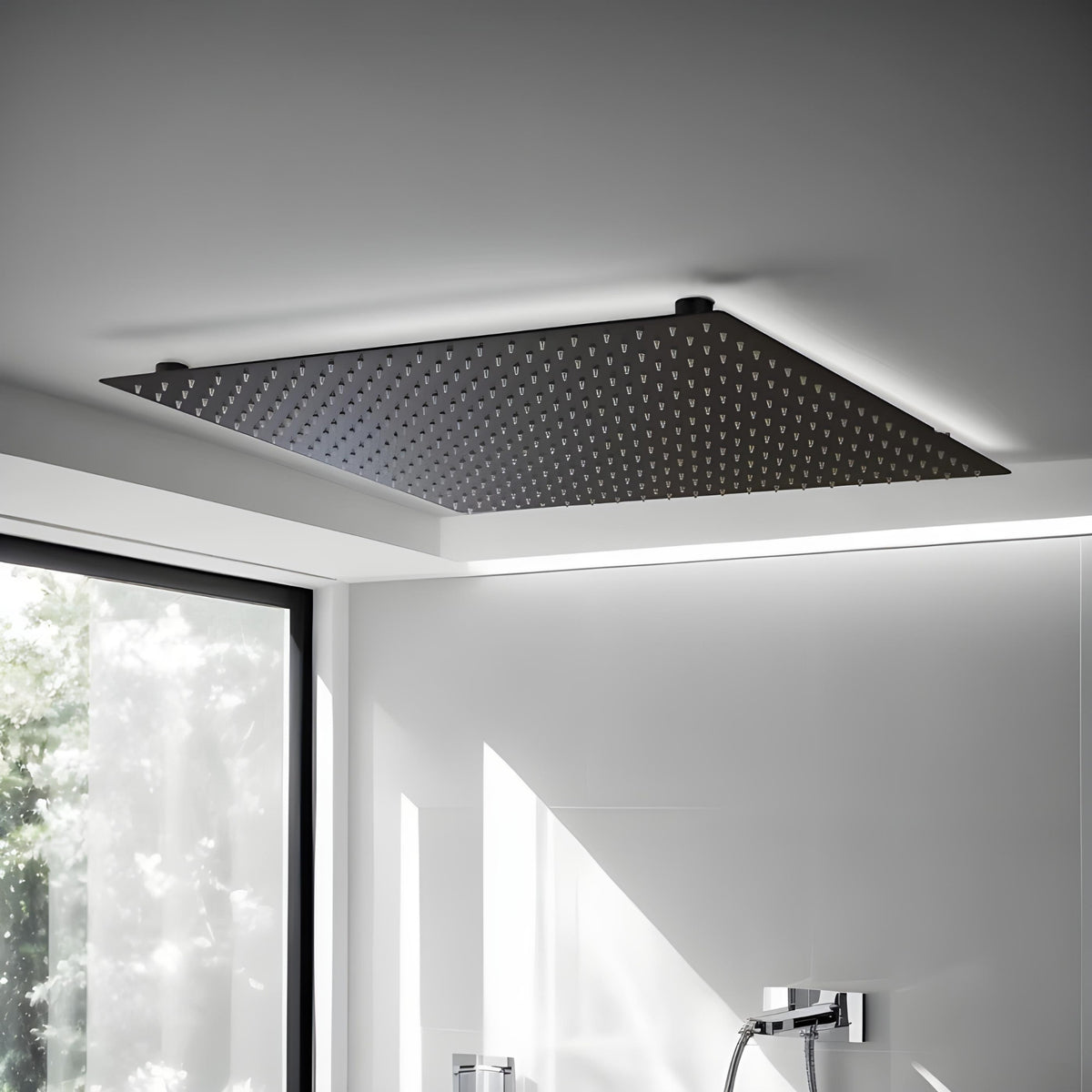 Chuveiro de Teto Inox imbutido Ducha 50x50 Slim LuxeRain