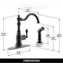 Torneira Gourmet Inox Monocomando Retrô Black Side Spray