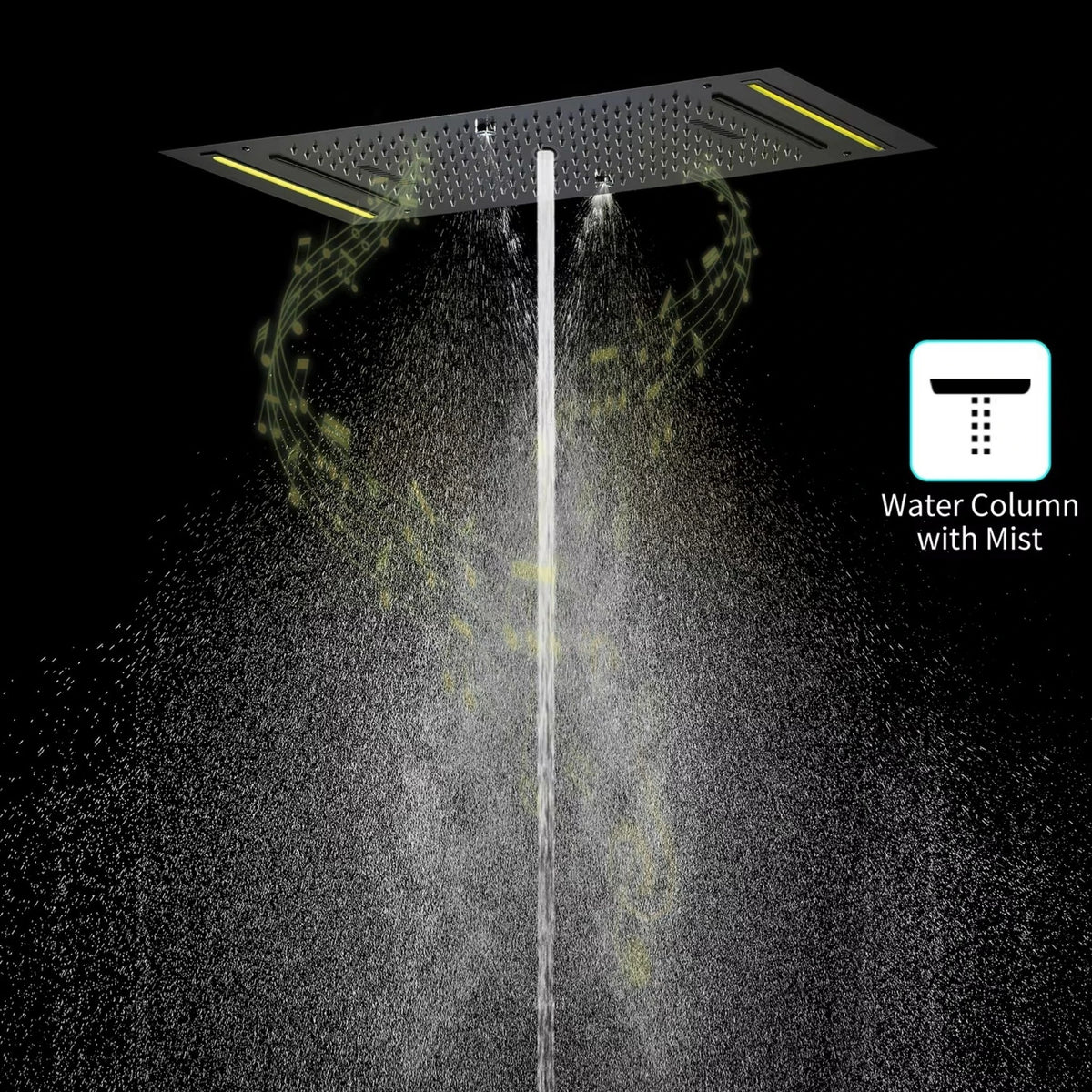 Ducha de Teto Embutir Spa Inox 63x33 LED Bluetooth Homulo - Homedeccori