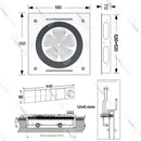 Ducha de Teto Embutir Inox 58x38 LED Bluetooth Atlas Spa