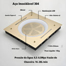 Ducha de Teto Embutir Inox 58x38 LED Bluetooth Atlas Spa