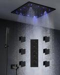 Ducha de Teto Spa Inox 50x50 LED Slim Velt Preto Fosco