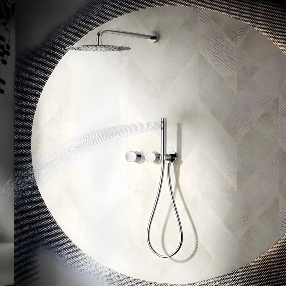 Ducha de Parede Spa Inox 30cm Conjunto Completo Linea - Homedeccori