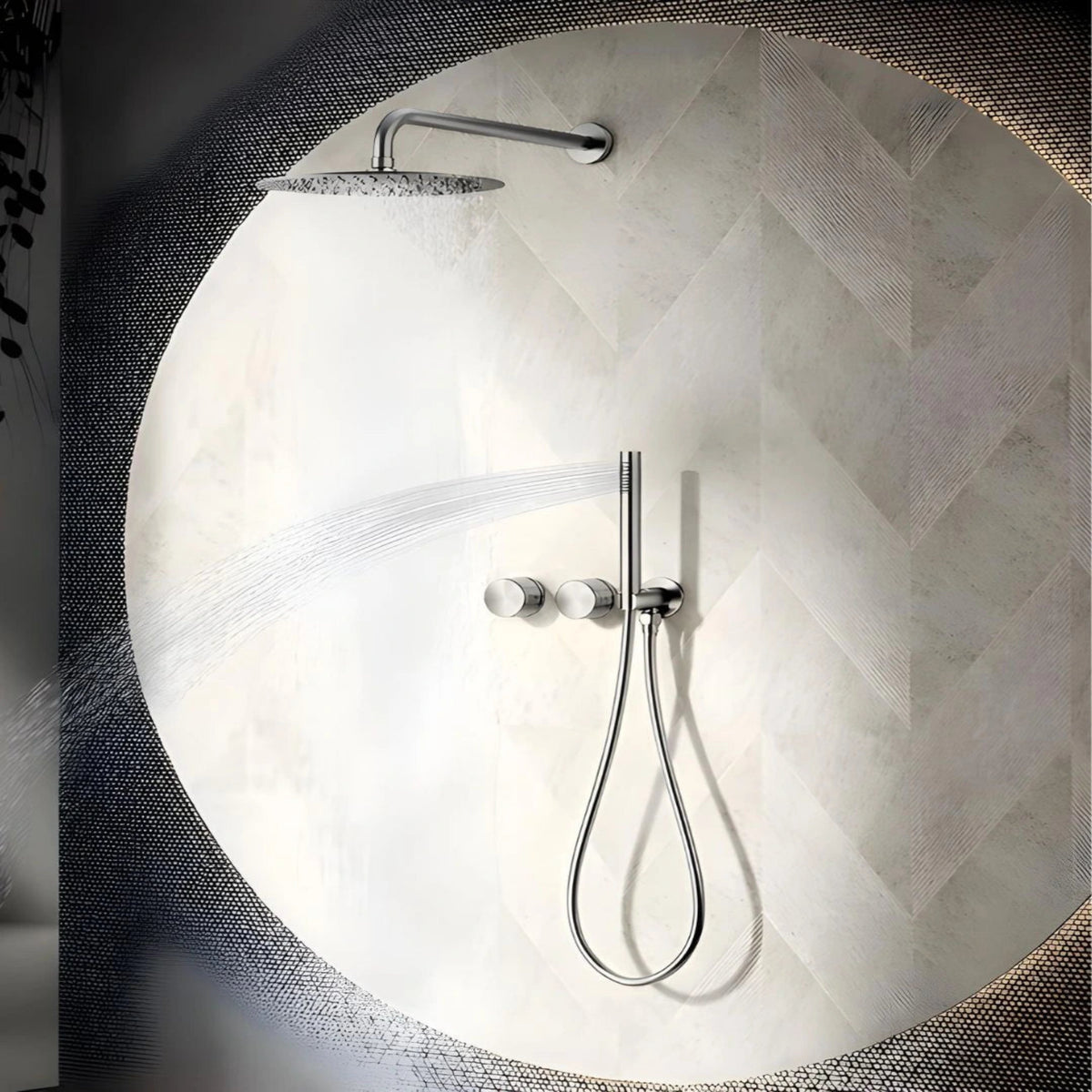 Ducha de Parede Spa Inox 30cm Conjunto Completo Linea - Homedeccori