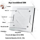 Ducha de Teto Inox 50x50 Spa Cascata LED Aquaville