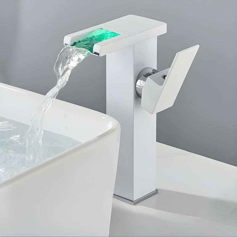 Torneira Para Banheiro Monocomando Cascata Led Di Vetro