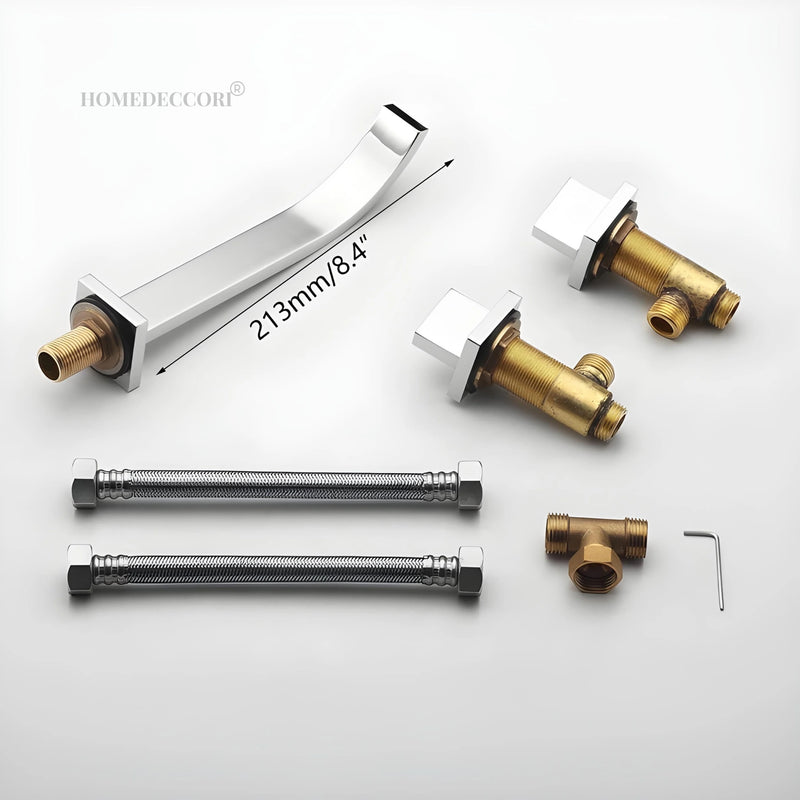 Torneira Moderna Duplo Comando Misturador Parede Banheiro Alamus