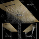 Ducha De Teto Embutir Inox 90x30 LED Bluetooth Spa Corinto