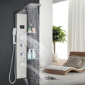 Ducha Vertical Com Hidro Cascata Led Display Digital Inox Spa Royal