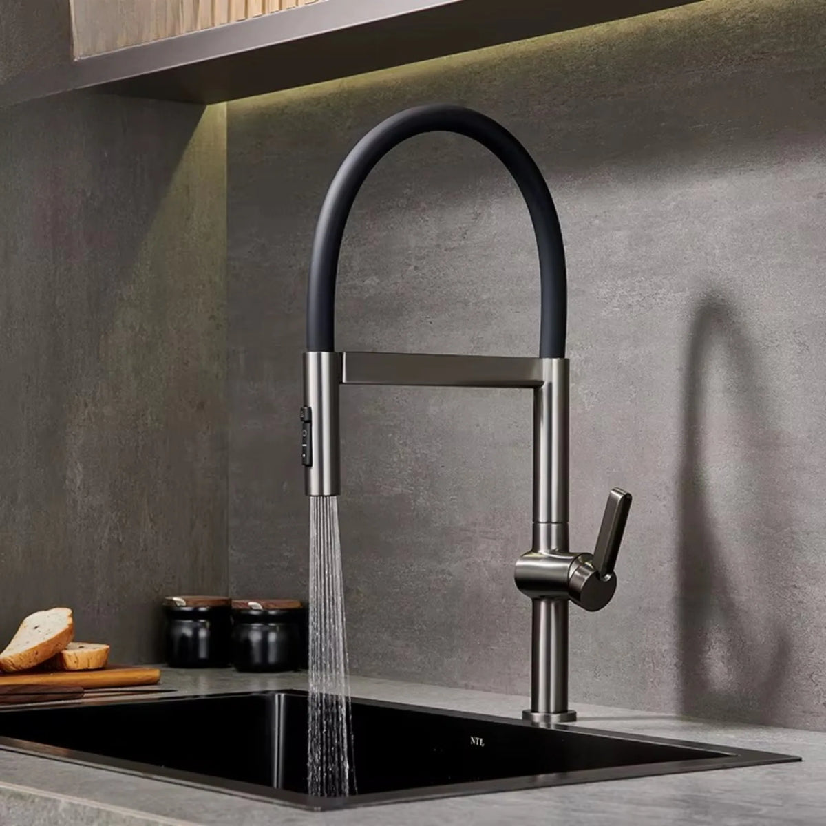 Torneira Gourmet Inox Extensível Spray 360 Bica Alta Armon