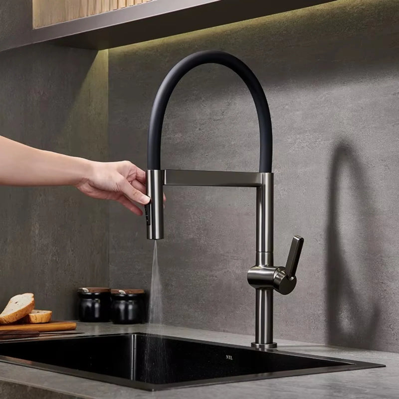 Torneira Gourmet Inox Extensível Spray 360 Bica Alta Armon