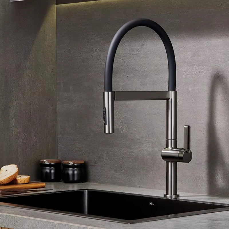 Torneira Gourmet Inox Extensível Spray 360 Bica Alta Armon