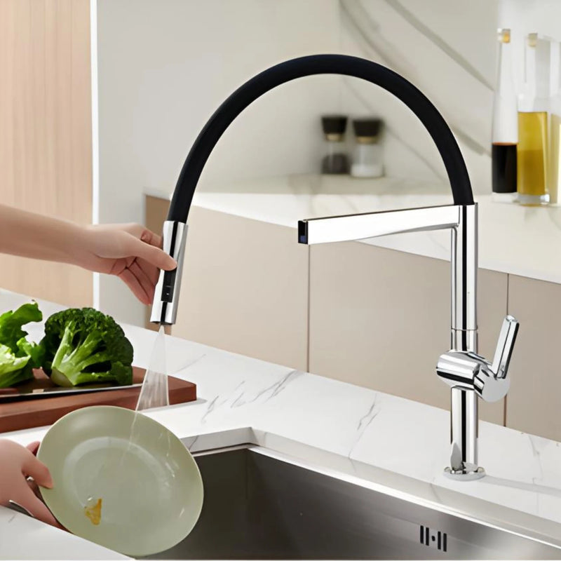 Torneira Gourmet Inox Extensível Spray 360 Bica Alta Armon