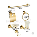 Acessórios para Banheiro 6 Peças Inox Dourado Cristal Palacium