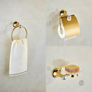 Acessórios para Banheiro 6 Peças Inox Dourado Cristal Palacium