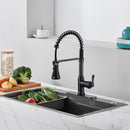 FURUISI Pull Down Single Handle Kitchen Faucet with Deck Plate, Oil Rubbed Bronze