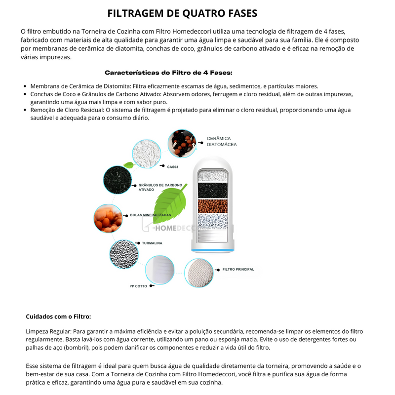 Torneira Gourmet Com Filtro Monocomando Bancada Platinum