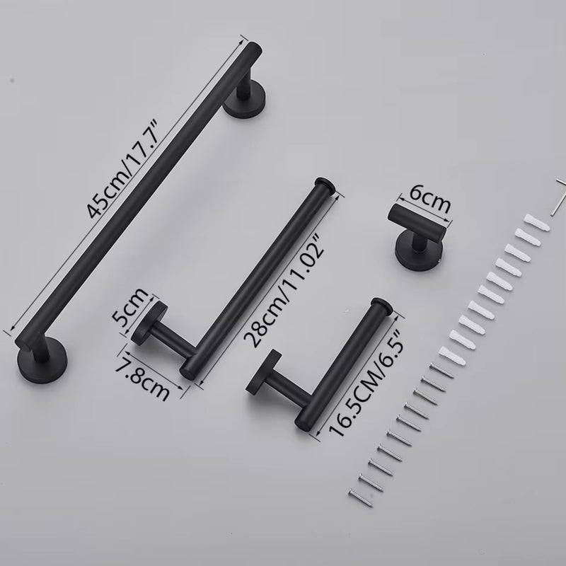 Acessórios Para Banheiro Inox Preto Fosco Belfor Homedeccori