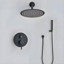 Chuveiro á gás Completo 20cm Preto Fosco Parede Orelli