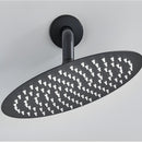 Chuveiro á gás Completo 20cm Preto Fosco Parede Orelli