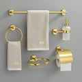Acessórios Para Banheiro Inox Dourado Redondo 6 peças Golden Circle