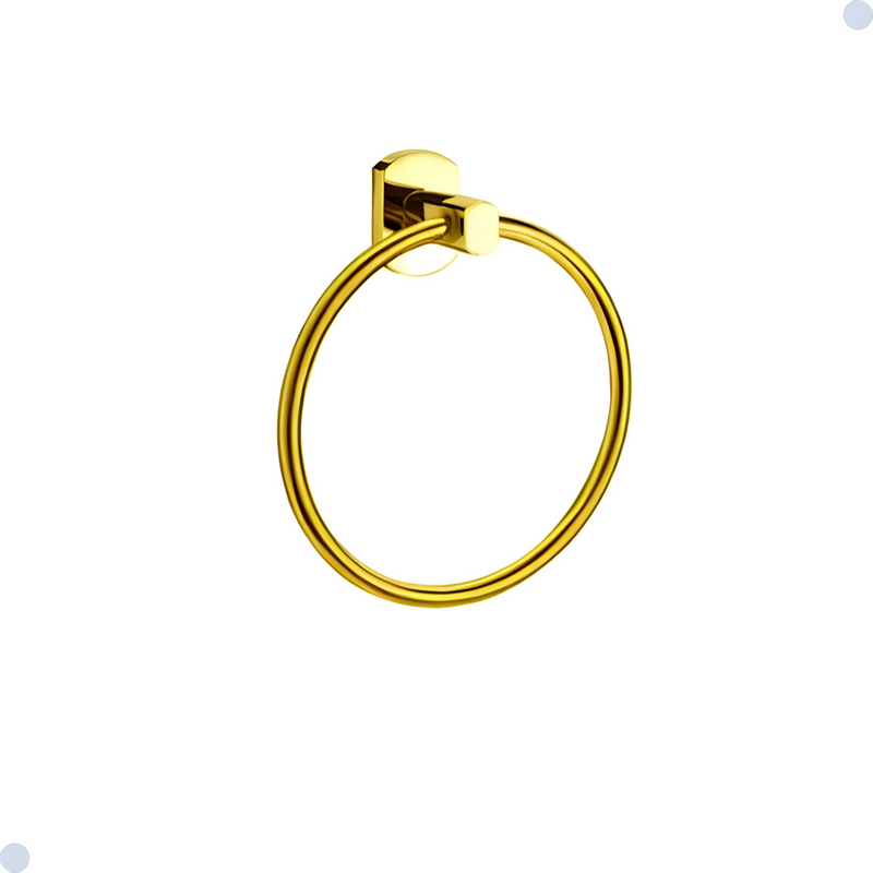 Acessórios Para Banheiro Inox Dourado Redondo 6 peças Golden Circle