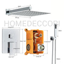 Chuveiro A Gás Inox Quadrado Cromado Ultraslim