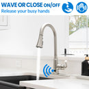 JS Pull Down Touchless Sensor Single Handle Kitchen Sink Faucet with Deck Plate 3 Spray Modes