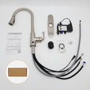 JS Pull Down Touchless Sensor Single Handle Kitchen Sink Faucet with Deck Plate 3 Spray Modes