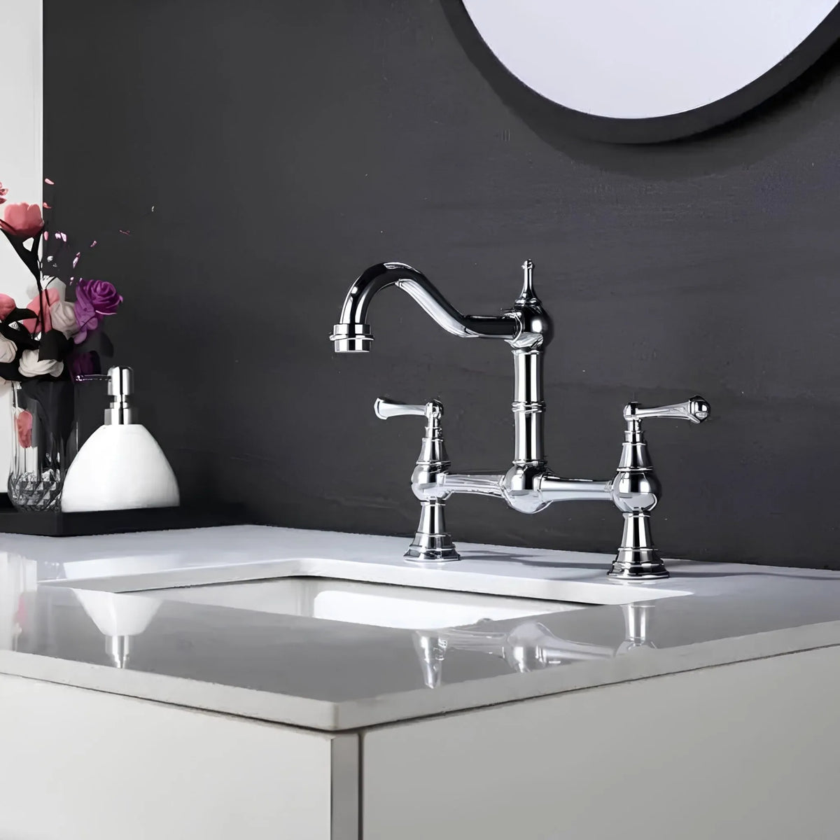 Torneira Gourmet Cozinha Inox Duplo Comando Vintage Wexford - Homedeccori