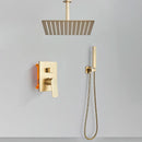 Chuveiro De Teto Quadrado Inox Dourado Escovado Ultraslim