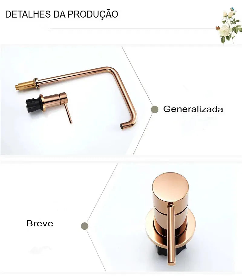Torneira Para Banheiro Monocomando Inox Bica Alta Pivô