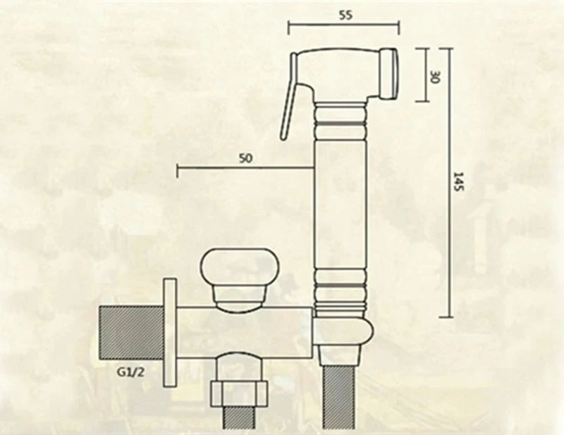 Kit Ducha Higiênica Bronze Antigo Cabo De Porcelana Orvieto