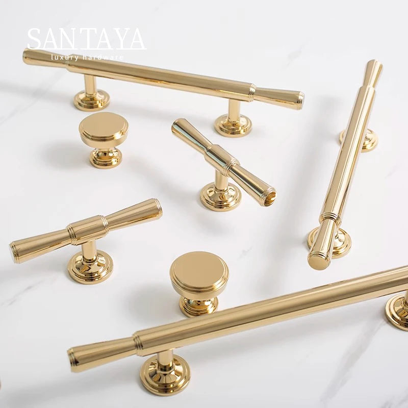 Puxador Alça e Ponto Latão Maciço Dourado Minimalista Taranto - foto 3