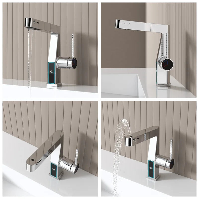 Torneira Para Banheiro Inox Monocomando LED Multifuncional Lumex - Homedeccori