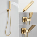 Chuveiro De Teto Quadrado Inox Dourado Escovado Ultraslim